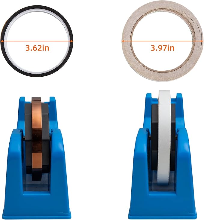 IHOMECOOKER Desktop Tape Dispenser Adhesive Roll Holder (Fits 1" & 3" Core) with Weighted Nonskid Blue