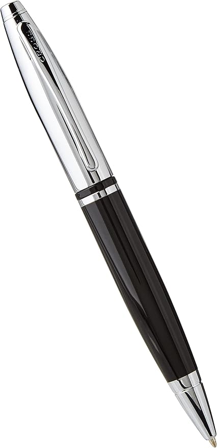 Cross Calais Refillable Ballpoint Pen, Medium Ballpen, Includes Premium Gift Box - Chrome/Black