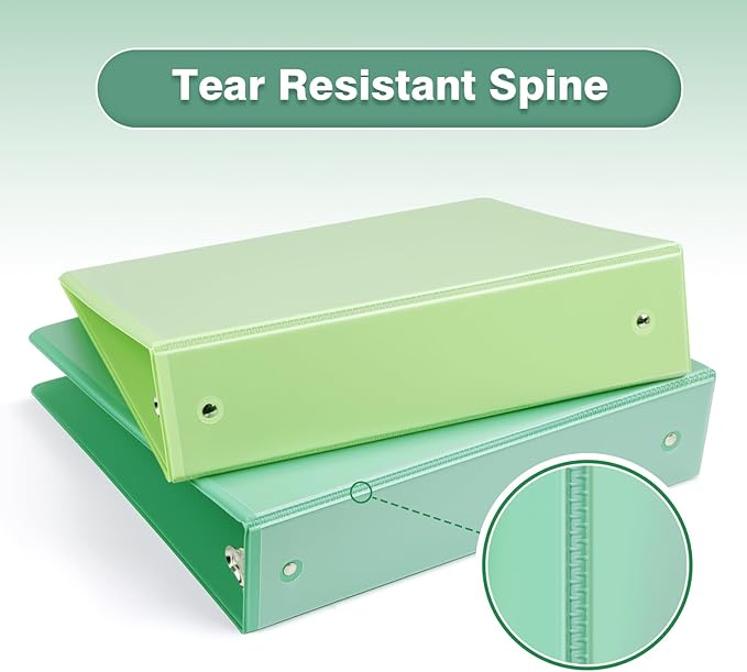 COMIX Standard 3 Ring Binder 2 inch with Clear View Cover, 2" Round Ring View Binder Holds 400 Sheets of US Letter Size Paper, 6 Pack (Multicolored)