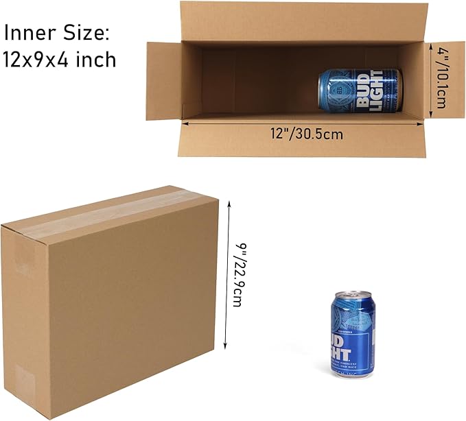 CRUGLA 40 Packs 12x9x4 Shipping Boxes for Small Business, Corrugated Cardboard Boxes Bulk for Shipping Packing Mailing