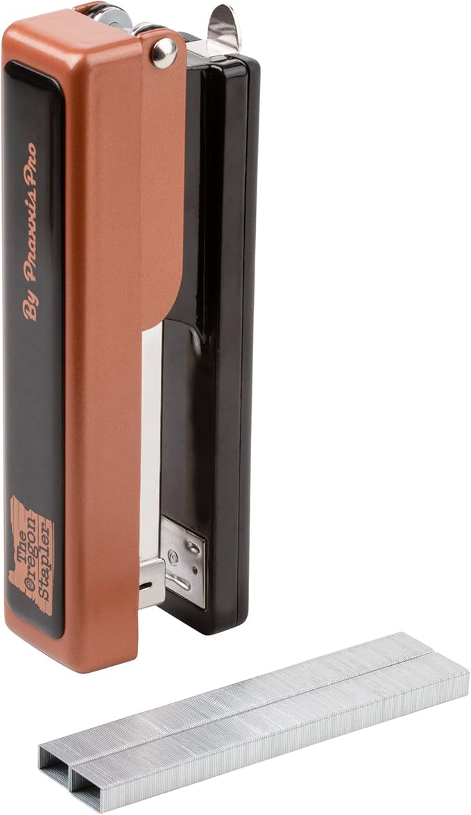 The Oregon Stapler, Built in USA, Built-in Staple Remover, Staples 2 to 25 Sheets, includes Box of 1,250 "Powerhouse" Standard 26/6 Staples, for Home, School or Office, Copper/Black