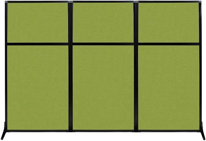 Versare Workstation Partition | Portable Wall Divider | Modern Office Cubicle | Free Standing Privacy Screen | Flexible Work Space | 99" x 70" Lime Green Fabric Panels