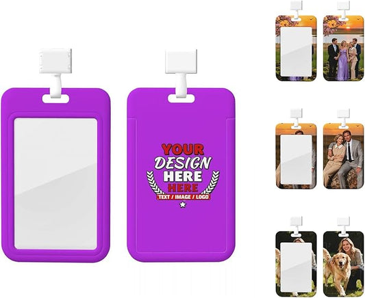 Custom Id Badge Holder Customizable Personalized Id Card with Photo Logo for Employee Work Office Staff Name Tag
