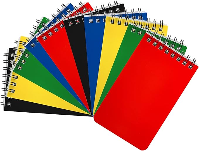 Hacaroa 30 Pack Top Spiral Memo Pads, 3"x5" Lined Pocket Notebook Mini College Ruled Paper, Wirebound Small Steno Pads for Home, School, Office, 75 Sheets, Assorted Colors