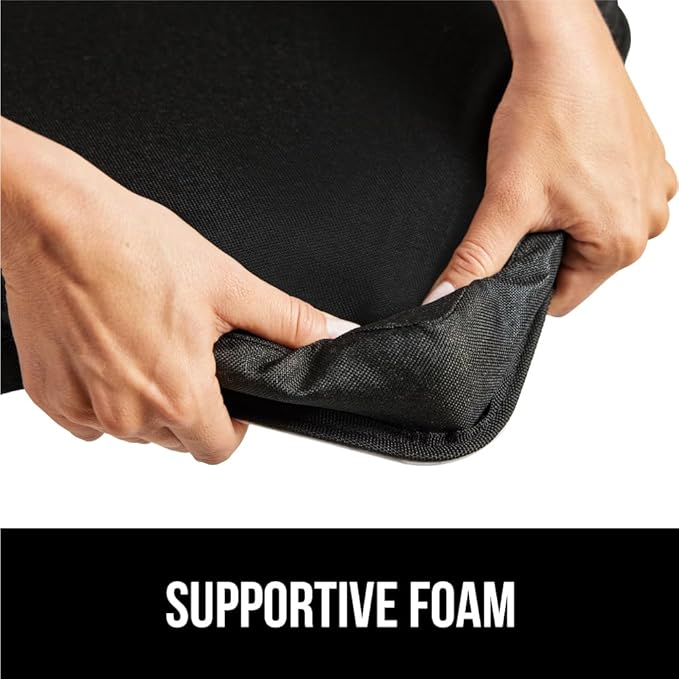 GORILLA GRIP Laptop Lap Desk with Phone Holder, Pillow Cushion Desks Fit Laptops up to 15.6", Tray Ledge Keep Computers in Place, Portable Travel Workstation Essentials for Home, Dorm Room, Gray