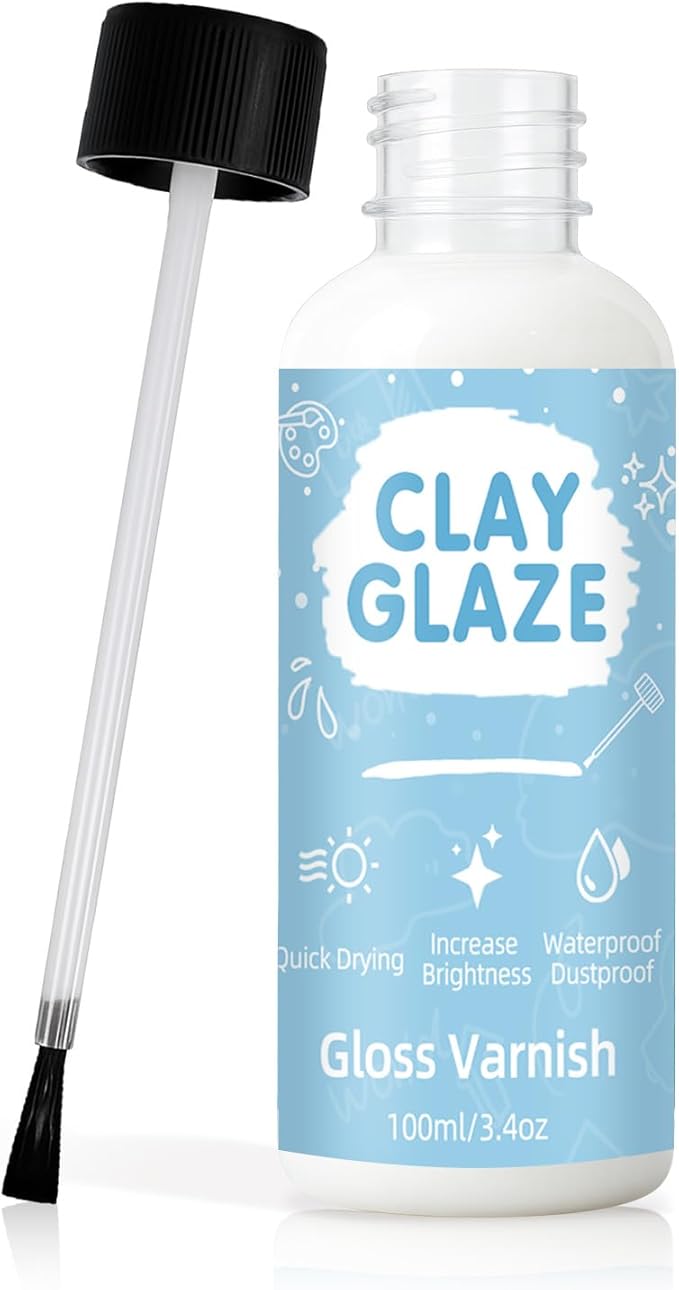 100ml Air Dry Clay Glaze, Clay Varnish Used to Prevent Clay Cracking, Scratches, and Wear, Improve Clay Gloss, for Ceramics, Oil Paintings, Wood