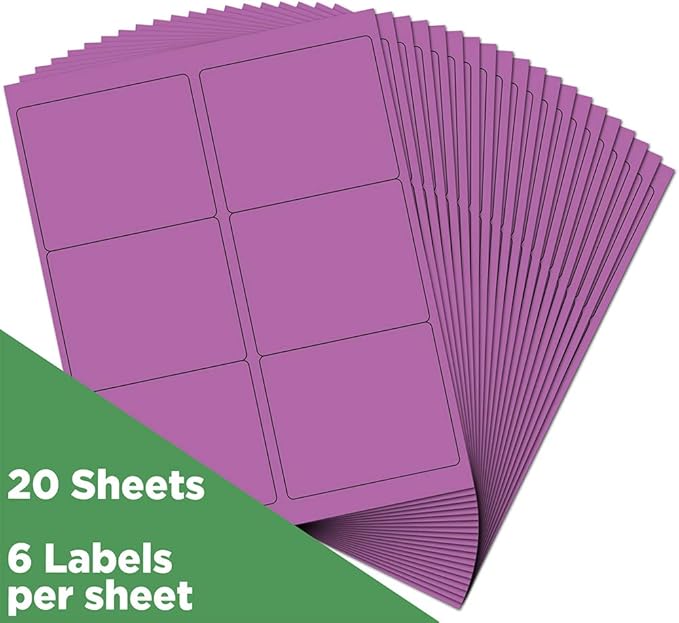 JAM PAPER Shipping Address Labels - Large - 3 1/3 x 4 - Violet Purple - 120/Pack