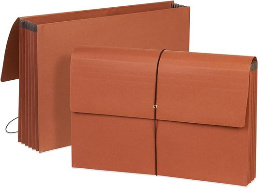 Blue Summit Accordion File Wallet with Flap and Cord Closure, Legal Size, 5.25” Expansion – 10 Pack