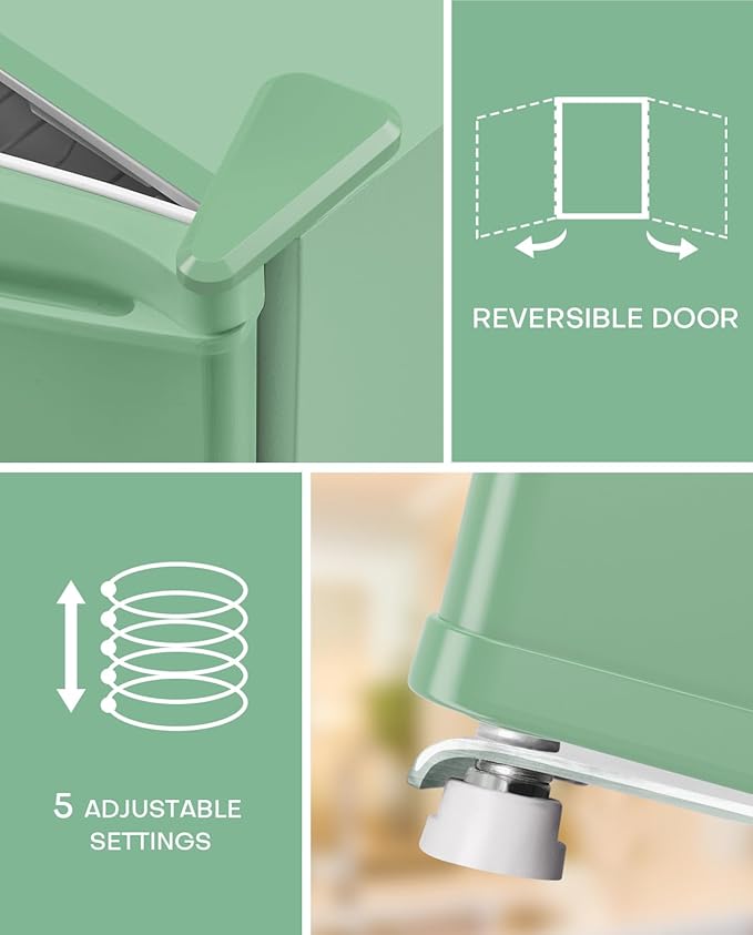 Upstreman 1.7 Cu.ft Mini Fridge with Freezer, Dorm Essentials, Adjustable Thermostat, Energy Saving, Low Noise, Single Door Compact Refrigerator for Dorm, Office, Bedroom, Mint Green-FR17