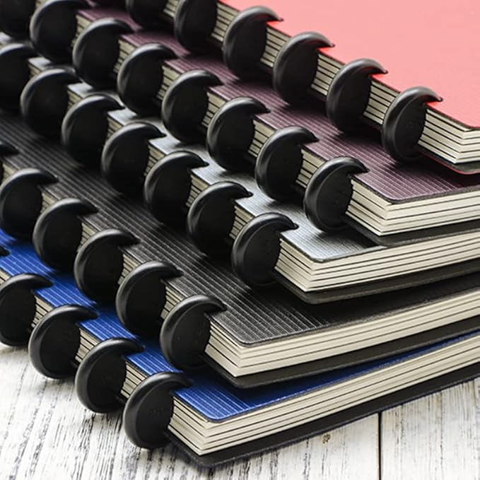 100pcs Discbound Notebook Discs DIY Planner Accessoriesfits for Tul,Levenger,Arc,Happy Planner,Talia(Black,1.26 inch/32mm)