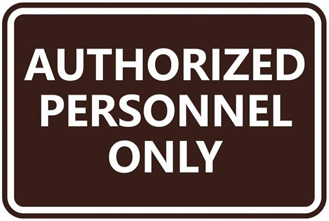 Signs ByLITA Classic Framed Authorized Personnel Only Sign (Dark Brown) - Small 2 Pack