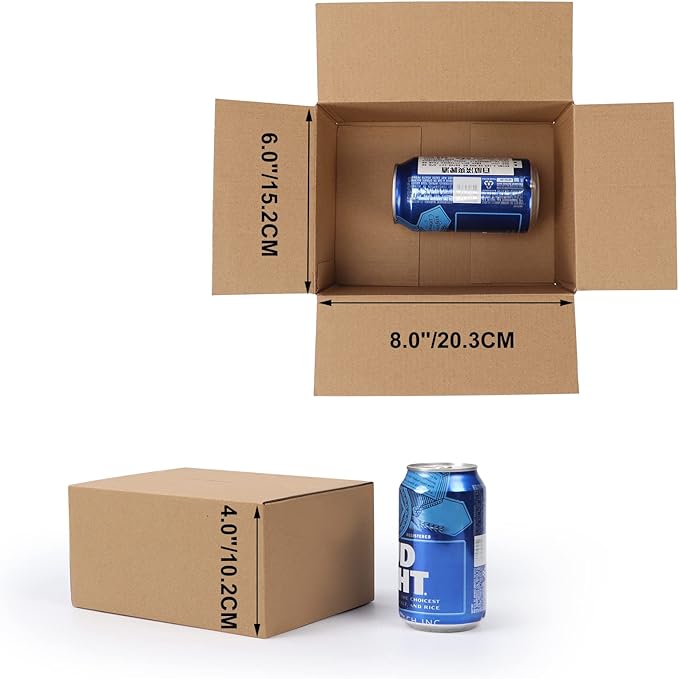 CRUGLA 40 Packs Shipping Boxes 8x6x4, Cardboard Boxes for Small Business, Corrugated Mailing Box Bulk for Packaging