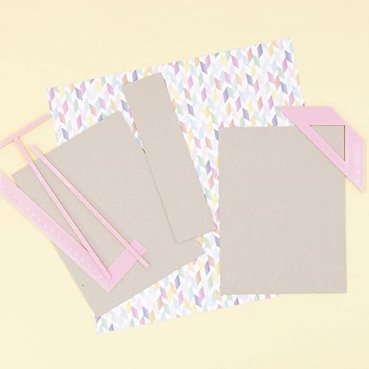 Craftelier - Kit Rulers and Binding Squares | Basic Tools for Scrapbooking, Craft and Binding Projects | Includes L Ruler, T Ruler and Squares | Color Pink