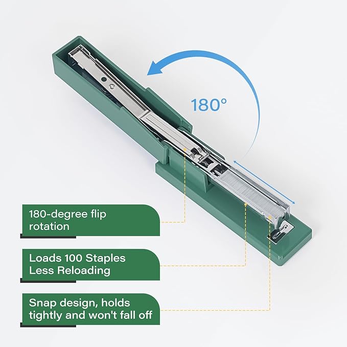 Desktop Stapler 2-Pack, Durable Office Stapler, 25 Sheet Capacity, Includes 1000 Staples for Home and Office Use (2, White)