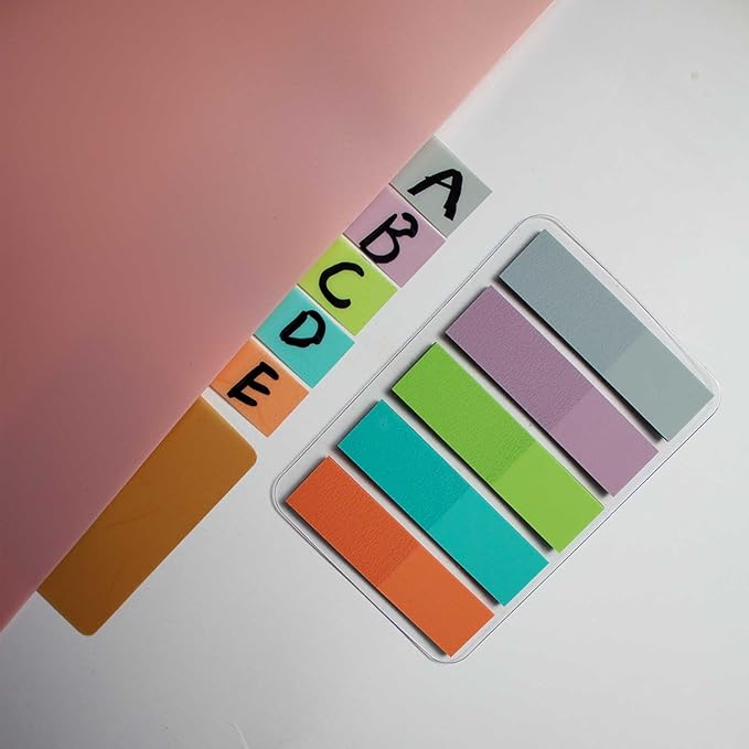 ELII 300 Pcs Tabs 2 Inch Sticky Index Tabs, Writable and Repositionable Book Tabs Page Tabs Colored Page Markers, Tabs for Books, Notebook Tabs, Tabs for Annotating Books (Pastel)