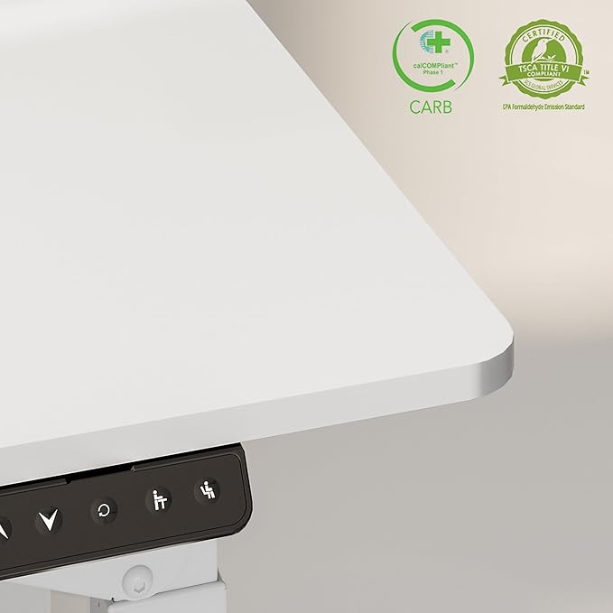 SANODESK 4-Leg Standing Desk, Electric Height Adjustable Desk with Memory Presets for Home Office, Stand up Desk Computer Workstation, 71x32 Inches White