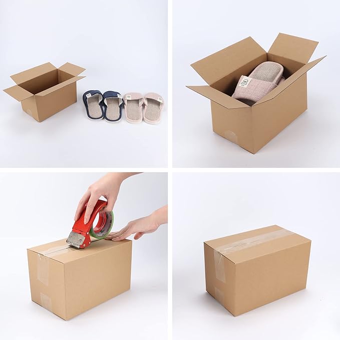 CRUGLA 40 Packs 10x6x6 Shipping Boxes Corrugated Cardboard Boxes Shipping Box Bulk for Business Packing Boxes