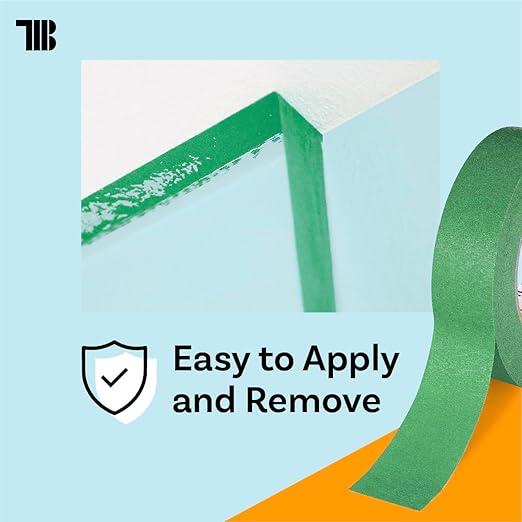 High Tack Green Painters Tape, 1.5 inch x 60 Yards, Case of 32 Rolls, Made in America, Strong Painters Masking Tape, Clean Removal, UV Resistant