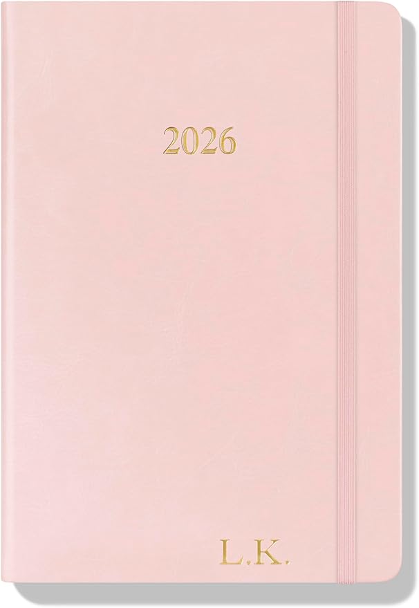 Wykeham's Executive 2026 Daily Journal Planner – US Public Holidays & Format – Customization Available (Personalized Rose, 8.5"×5.5")