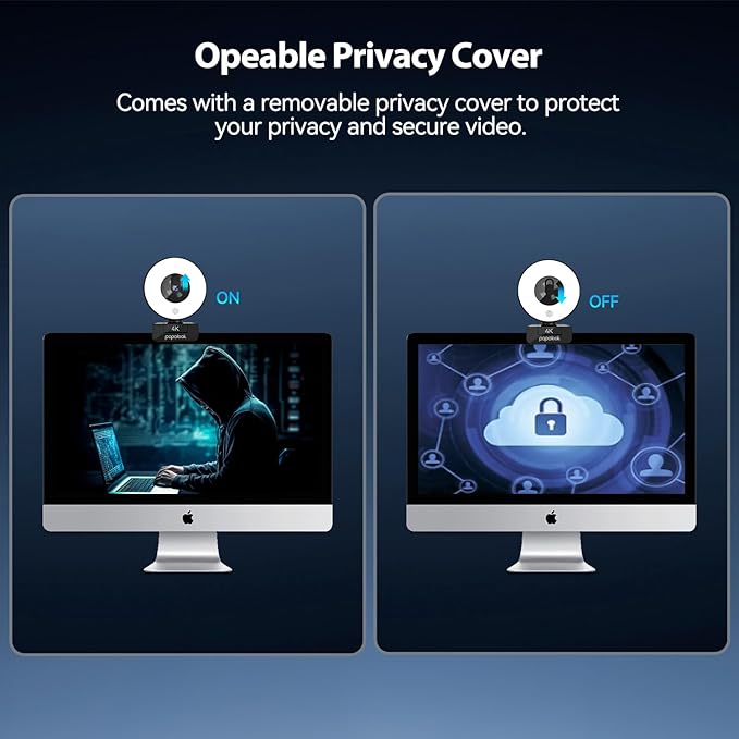 papalook 4K Autofocus Webcam with Light, UHD Web Camera with Remote Control and Dual Noise-Cancelling Mics, Plug and Play USB Webcams for PC Laptop Zoom Skype Teams Google Meet