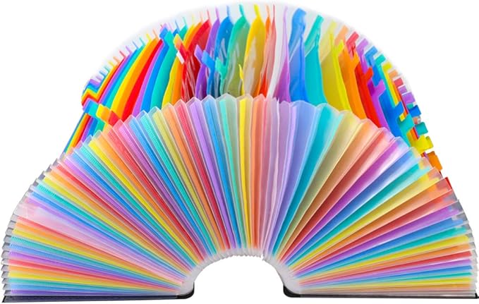 AFMAT Accordian File Organizer, 60 Pockets Large Expanding File Folder Organizer with Blank Labels, Letter/A4 Size Accordion Files Organizers Expandable for Receipt, Bill, Tax, Legal, Paper Filing