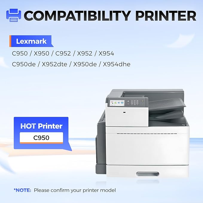 C950X71G Photoconductor Unit(Not Toner) Black 1-Pack High Capacity Replacement for Lexmark C950X71G C950X73G Drum Unit Compatible with Lexmark C950de X950de C952 X952dte X954dhe Printers Imaging Unit