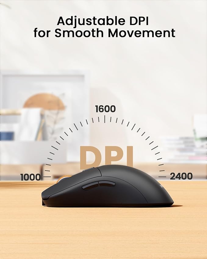 ProtoArc Bluetooth Wireless Mouse, USB C Mouse, EM15 Rechargeable Compact Portable Type C Wireless Mice for Laptop, Tablet, PC, Windows, Mac OS-Black