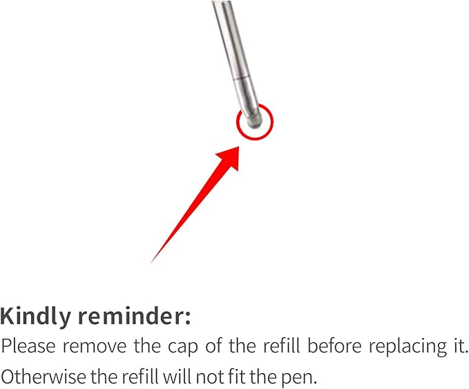 Blue Ink Refills (20pcs), Replaceable Pens Refills, 1mm Medium Tip - Blue