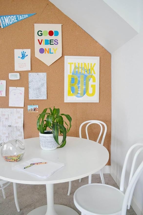 Manton Cork Premium Cork Roll - 4' x 10' x 1/2", 100% Natural Facing Grade Material for Bulletin Boards, Decorative Photo and Message Push Pin Displays - Perfect for Home, School, and Office