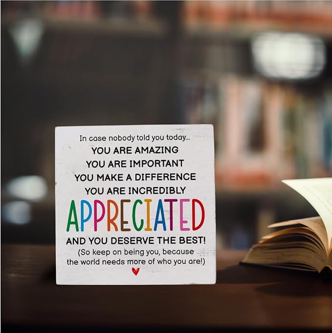 HTBIG Inspirational Gifts for Men Women Friends, Coworker Office Decor Appreciation Gifts, You Are Amazing Motivational Desk Sign Decor Home Office Desk
