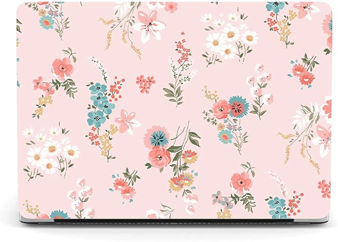 Bandless Protective Case Compatible with MacBook Pro 14 Inch 2021 M1 Pro/Max Model A2442, Plastic Laptop Hard Shell Case with Keyboard Cover Skin for MacBook Pro 14 inch with Touch ID - Pink Flower