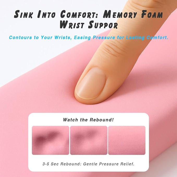 ErgoComfort Gel Wrist Rest Mouse Pad-Ergonomic Office Mousepad with Wrist Support-Non-Slip, Design Desk Accessories Mat for Home&Game Decor (09Minty Set)