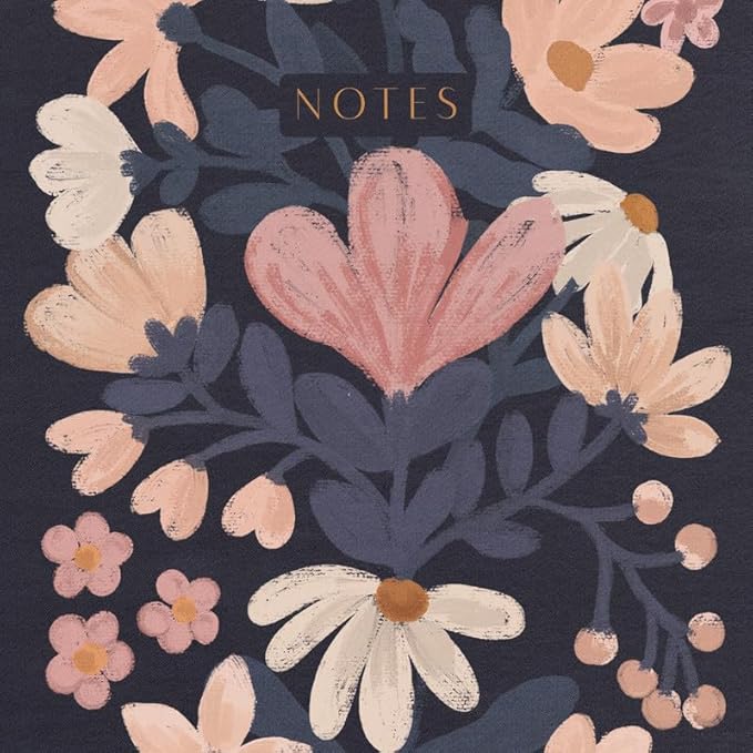 Minted Nostalgic Notebook, Writing Journal for Notes, Journaling & Planning, Durable Acrylic Free Cover, Vintage Floral Unique Design, Spiral Bound Journal Notebook with 80 Lined Pages, 5.5" x 8.5"