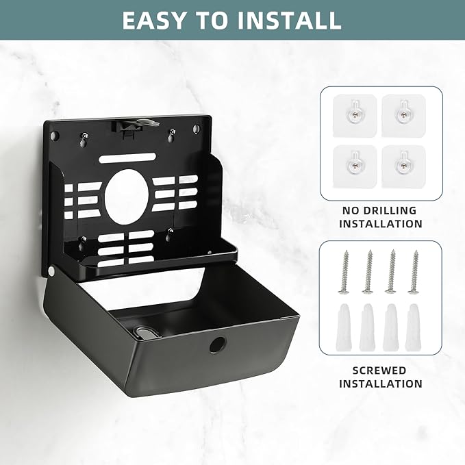 Paper Towel Dispensers Wall Mount: Adhesive Paper Towel Holder for Z Fold, No Drilling Install, Compact Hand Towel Dispenser for Home Bathroom, Restroom, Office, Grey