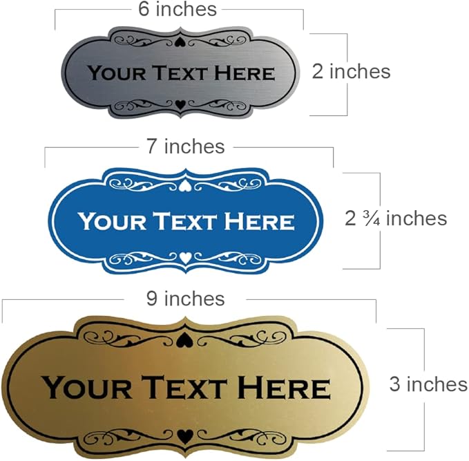 Designer Custom Personalizable Plastic Wall Sign | Your Custom Message | Easy to Install, Comes With Strong 2 Sided Foam Tape | Business & Home Signs