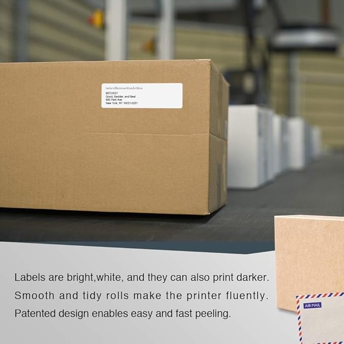 BETCKEY - Compatible DYMO 30252 (1-1/8" x 3-1/2") Address & Barcode Labels - Compatible with DYMO Labelwriter 450, 4XL, NOT Fit 550 & 5XL [10 Rolls/3500 Labels]