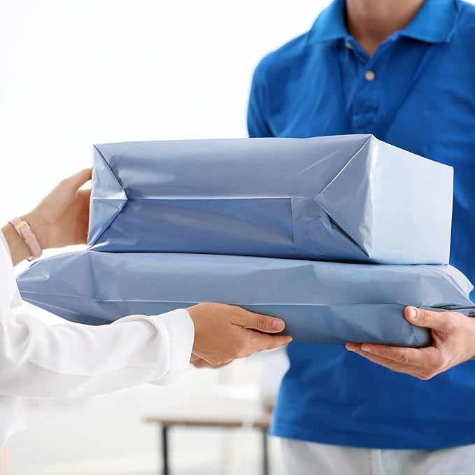 Metronic Poly Mailers 12x15.5 100 Pack, Medium Size Shipping Bags for Clothing, Strong Self-Seal Mailers Poly Bags Shipping Envelopes, Thick Mailing Bags Package Bags for Small Business, Blue