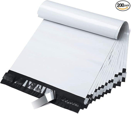 Fuxury 9x12 200 Pcs White Poly Mailers Shipping Envelopes, Self-Seal Envelopes, Enhanced Durability Multipurpose Shipping Bags Envelopes, Keeps Items Safe & Protected