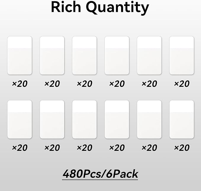 Sticky Index Tabs, Page Markers Writable File Tabs Flags for Notebooks, Binders, File Folders, Books 1.6 x 1 Inch, White (480 Pieces)