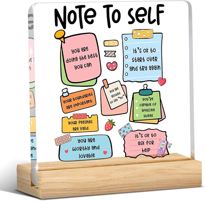 Motivational Therapy Office Decor, Mental Health Office Desk Decor, Therapist Offices Gifts for Women, Mental Health Awareness Gifts for Women Psychologist, Acrylic Sign Halloween Christmas Gift