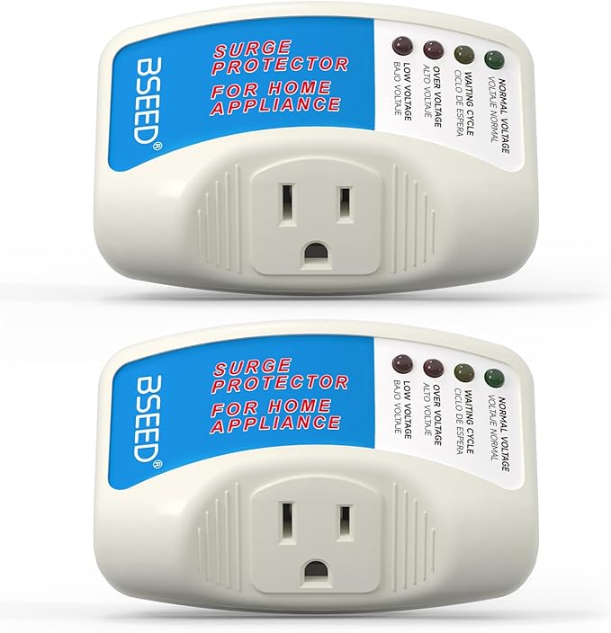 BSEED Voltage Protector, Single Outlet Surge Protector Plug in for Home Appliance Multi Function Plug with Protection Wall Mount Power Suppressor for TV/PC/Refrigerator, 15A, 125V, 1875W, 2 Pack