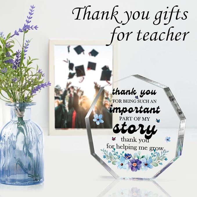 Teacher Appreciation Gifts for Women Men Teachers Day Appreciation Week Thank You Gifts Birthday Christmas Thanksgiving Gifts for Boss Leader Coworker Manager Coach Mom Teacher Acrylic Signs Plaques
