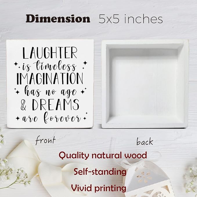 Inspirational Quote Decor Disney Gift for Women Disney Decorations Home Office Wood Sign for Desk Table Shelf 5 x 5 Inches