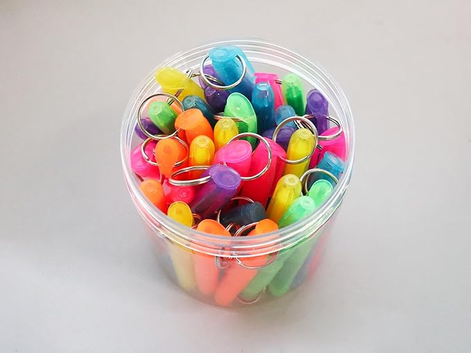 SKKSTATIONERY 36-Pcs Mini Highlighters with Key Ring, Colored Quick Dry Highlighter Markers Chisel Tip Bright Assorted Colors Highlighter Pens 3.5''