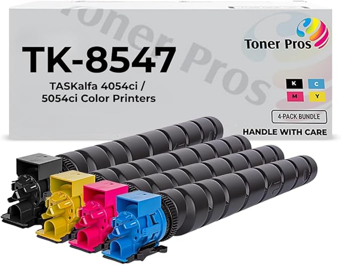 Toner Pros TK-8547 Replacement Toner Cartridge Set for Kyocera TASKalfa 4054ci 5054ci Printers – High Yield Black & Color Toner – 30,000 Page Yield – Made in USA – Office Printer Toner