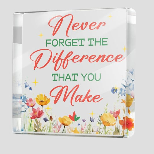 Sunshine Gifts for Women Men Coworkers Friends, Positive Affirmation Desk Acrylic Sign 4X4 Inch, Human Sunshine Desk Decorative Signs for Table Top Cubicle Room Office Decor