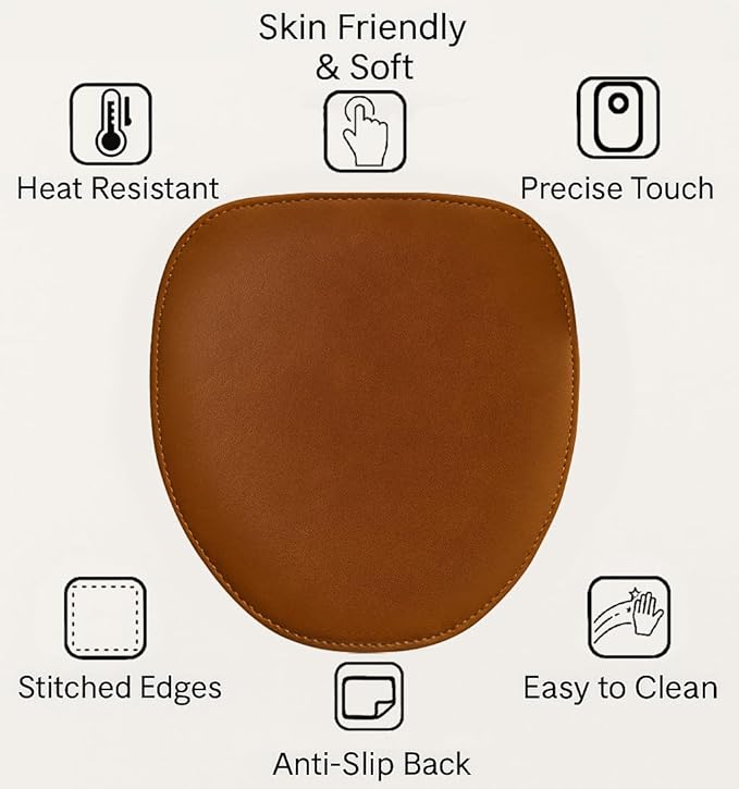 Leather Mouse Pad - Valentines Gift Computer Mouse Mat with Anti-Slip Base & Stitched Edges - Ideal Gaming Pad for Apple & PC Mouse - Desk Pad for Laptop, Office and Home