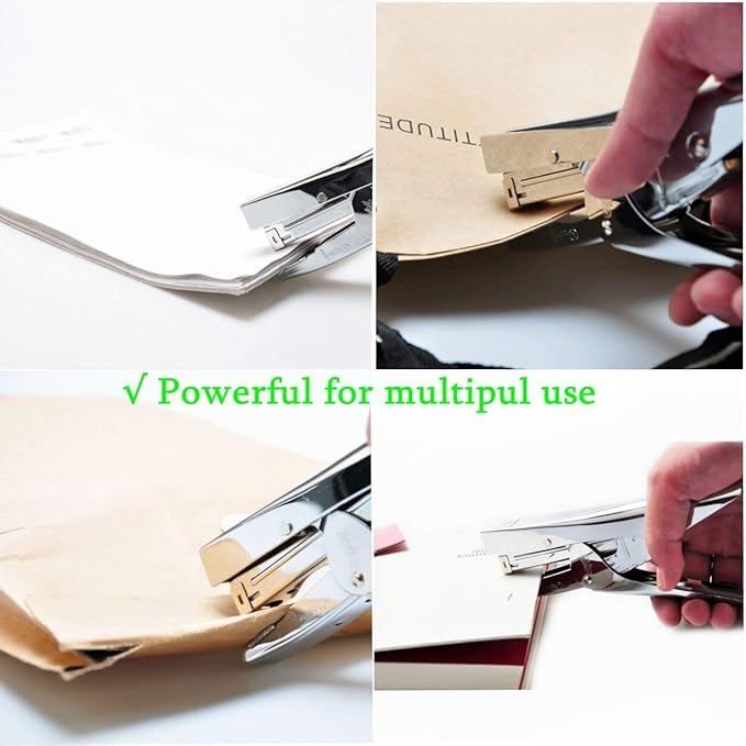 ONDY Plier Stapler Heavy Duty Office Hand Held 20-Sheet Papers Stapling Machine With 1000 Staples and Remover Tool, Silver