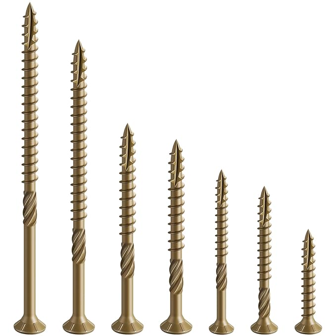 #10 * 2-1/4" Deck Screws, (1354pcs) 15 lbs.Exterior Wood Screws, Rust Resistant epoxy Coated, Bronze, T25 Star Bit