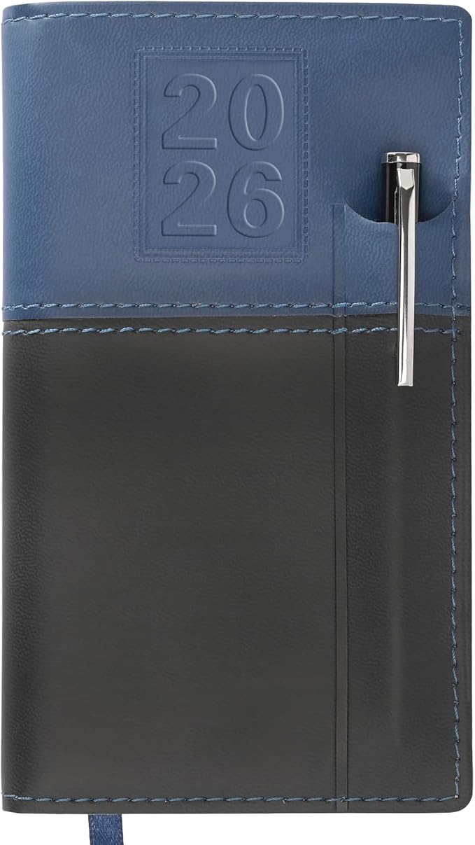 2026 Pocket Planner/Pocket Calendar and Pen, 3.5"x6": Includes 14 Months (November 2025 - December 2026) / 2026 Weekly Planner/Weekly Agenda/Monthly Calendar Organizer (Navy/Black)